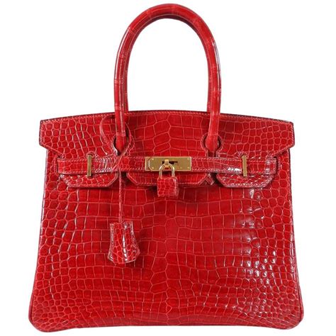 hermes birkin red crocodile price|Hermes crocodile bag cost.